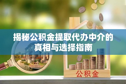 胶州揭秘公积金提取代办中介的真相与选择指南